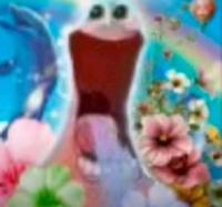 A low res version of the geeked Patrick meme. The meme shows a pink thing kind of resembling Patrick Star happy.