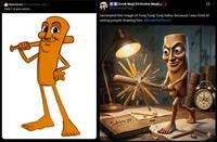 Davestoons @Coolio David - Mar 3 Triple T at your service ++ Greek Mugi (Orthodox Mugi) @OrthodoxMugi Ø... Generated this image of Tung Tung Tung Sahur because I was tired of seeing people drawing him. #BreakThePencil SAHUR 03-30 AM 4.