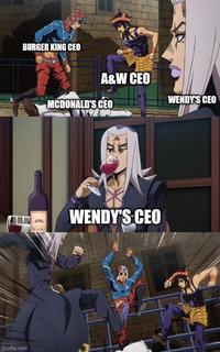 BURGER KING CEO A&W CEO MCDONALD'S CEO WENDY'S CEO SILENT WENDY'S CEO imgflip.com 800