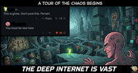 3h A TOUR OF THE CHAOS BEGINS This is gross. Don't post this. Pervert. You must be new here ÷ <Reply -74 44 THE DEEP INTERNET IS VAST 86 r/dankmeme: