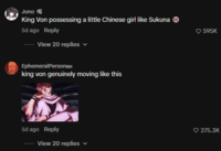 Juno King Von possessing a little Chinese girl like Sukuna 5d ago Reply View 20 replies EphemeralPersonGH king von genuinely moving like this 5d ago Reply View 20 replies 595K 275.3K