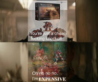 WARHAMMER THE HORUS HERESY MECHANICUM HEAVY SUPPORT FORCE WARHAMMER COMMUNITY You're just a cheap f------ knockoff WARHAMMER COMMUNITY Oh no no no, I'm EXPENSIVE