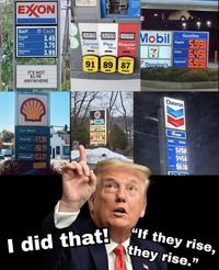 EXON Self Cash 5.419 5299 5099 Regular 3.45 3.75 5099 Mobil Gasoline Supreme Plus Regular Regular 5.998 Терн 3.99 Extra 6.498 Supreme 91 89 87 Domino's 6.99 IT'S NOT $1.98 ANYWHERE DELTA 3294 Chevron Car Wash Regular 559 Plus 57999 V-Power 599 329 нерж 5258 545 5631 I did that! "If they rise, they rise."