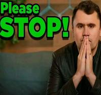 A version of the MatPat Please Stop meme. It has been "kirkified.":https://knowyourmeme.com/memes/charlie-kirk-face-swaps-kirkified-memes