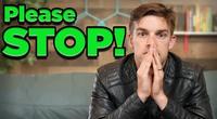 A reaction image based on a MatPat video. The reaction image reads, "Please STOP!"