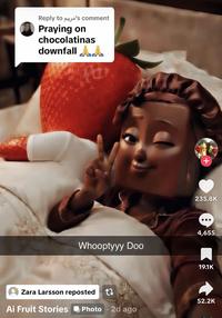 Reply to 's comment Praying on chocolatinas downfall ▲▲ 566 + 235.8K 4,655 Whooptyyy Doo Zara Larsson reposted t7 Ai Fruit Stories Photo 2d ago 19.1K 52.2K