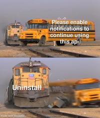 SCHOOL HIS Please enable 2922 22822 Uninstall made with mematic notifications to continue using this ap-