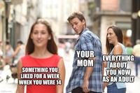 imgflip.com SOMETHING YOU LIKED FOR A WEEK WHEN YOU WERE 14 YOUR MOM EVERYTHING ABOUT YOU NOW AS AN ADULT