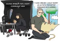 SAVING MYSELF FOR A BUFF COMMUNIST MAN راد I WISH ONE DAY I COULD MARRY AN AUTISTIC PERVERTED DERANGED GOTH WOMAN 45