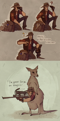 I'm gunnin' for ya, You mongrels" DeWon " What the..? Oi! What are ya doin in there, mate? Monz