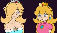 Andy and Leyley redraw - Rosalina and Peach