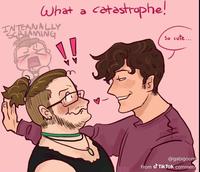 What a catastrophe! INTERNALLY SCREAMING So cute... @gabigoons From Tik Tok comment