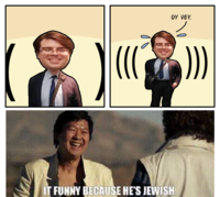 "HOW DO YOU DO FELLOW HUWHITE PEOPLE?"

(It's funny because he's Jewish.)