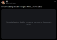 @ImStillDissin I wasn't kidding about it being the WHOLE movie either This media has been disabled in response to a report by the copyright owner.