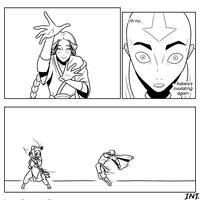 Oh no... ...Katara's ovulating again INT.