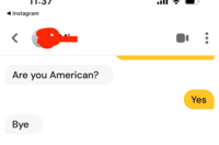 TT:3 I Instagram < Are you American? Bye Yes