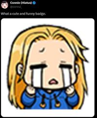 Connie (Hiatus) @corvui_ What a cute and funny badge. T