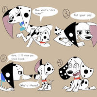 (2.) Here, I'll show you. Knock knock! Mom, what's "dark humor?" Who's there? (4.) Not your dad.