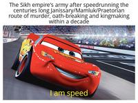 The Sikh empire's army after speedrunning the centuries long Janissary/Mamluk/Praetorian route of murder, oath-breaking and kingmaking within a decade I am speed