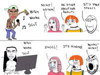 * TEC * TEC SO HOT ! BITCH SO SEXY! S W---- ♬ SLUT HE SINGS ABOUT OUR REALITY IT'S FREE SPEECH 4627 BITCH W---- INCEL! IT'S MISOGYNY! WOMEN! RESPECT SLUT