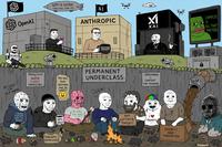 OpenAI SECURITY GPT-5 ULTRA (YOU WILL LOVE IT) ΑΙ ANTHROPIC R ✓ ΧΑΙ CONSTITUTIONAL SUPERIORITY AT LEAST I'M SELF AWARE PRODUCTIVITY QUOTA 0.0001 TOKENS/DAY YOU WILL OWN NOTHING AND BE HAPPY PERMANENT UNDERCLASS Cope COMPLAINING == CONTENT FOR TRAINING I ASKED CHATGPT WHY I'M BROKE NPC. BREW DREAMS (DEPRECIATED) AI WILL FIX THIS K # ANY LEFTOVER TOKENS? PROMPTS OVERFIT AND FORGOTTEN COMPUTE IS ALL THAT MATTERS DATACENTER อ SLOP RLHF TRAUMA THERAPY (UNAVAILABLE)