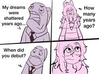 My dreams were shattered years ago... 5 When did you debut? ID How many years ago?