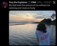 Trey the Explainer SOON FWA @Tre.... 6/5/23 X My dad took this picture of me without me noticing and I look so fruity Ow's is Ice Cold Jee