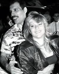 Samantha Fox and Freddie Mercury at Queen's Wembley after party, 1986