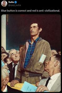 Sulla @spqr_sulla Blue button is correct and red is anti-civilizational. REPORT TOWN NORMAN BOC BANS LA