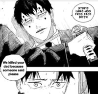 We killed your dad because someone said please STUPID LAME-ASS FROG FACE BITCH