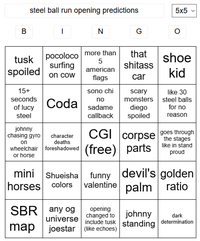 steel ball run opening predictions B | N G 5x5 ✓ tusk spoiled on cow pocoloco surfing more than that 5 shoe s------ american flags car kid 15+ seconds sono chi scary like 30 of lucy Coda no monsters steel balls sadame diego for no steel callback spoiled reason johnny chasing gyro character on deaths CGI corpse the stages goes through (free) parts like in stand proud wheelchair foreshadowed or horse mini Shueisha funny devil's golden horses colors valentine palm ratio SBR any og map universe opening changed to johnny standing dark determination include tusk joestar (like echoes)