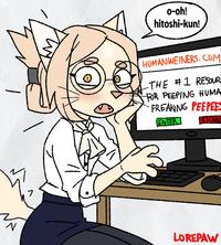 N 7 o-oh! hitoshi-kun! HUMANWEINERS. C-- -THE #1 RESOUR FOR PEEPING HUMA FREAKING PEEPEES [ENTER] 2SCARE LOREPAW
