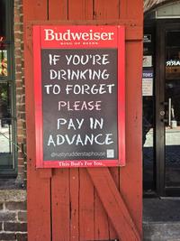 HE G AMER Budweiser KING OF BEERS® NO ERSONS R 21 ALLOWED USTY DOERS IF YOU'RE DRINKING TO FORGET PLEASE PAY IN ADVANCE @rustyrudderstaphouse This Bud's For You.. WEAPONS TORS SE HAVE OTO I.D. DY TO HOW URITY ARD ЯЯА