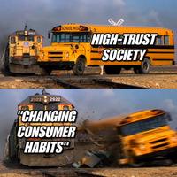 2922 2922 SCHOOL BUS 2922 2922 "CHANGING CONSUMER HABITS" RAIL OAD HIGH-TRUST SOCIETY