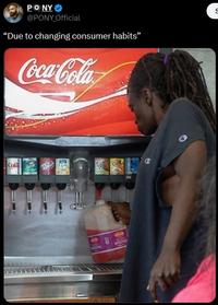 PONY @PONY_Official "Due to changing consumer habits" Coca-Cola Coke