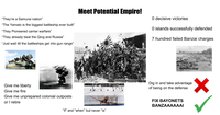 "They're a Samurai nation" "The Yamato is the biggest battleship ever built" "They Pioneered carrier warfare" "They already beat the Qing and Russia" "Just wait till the battleships get into gun range" Give me liberty Give me fire Give me unprepared colonial outposts or I retire Meet Potential Empire! "If" and "when" but never "is" 0 decisive victories 0 islands successfully defended 7 hundred failed Banzai charges Dig in and take advantage of being on the defense ✓ FIX BAYONETS BANZAAAAAAI