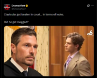 Drama Alert DramaAlert @DramaAlert Clavicular got beaten in court... in terms of looks. Did he get mogged? الد ...