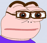 Pepe white glasses thin lips