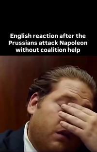 English reaction after the Prussians attack Napoleon without coalition help
