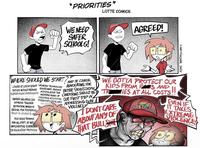 "PRIORITIES" LOTTE COMICS WE NEED SAFER SCHOOLS! AGREED! LIND FISCHER 2026 WHERE SHOULD WE START? AND OF COURSE, LOWER STUDENT:STAFF UPDATED TECHNOLOGY ADVOCATING FOR GUIDELINES SHOULD BETTER SOCIO-ECONOMIC CONDITIONS SHOULD BE RATIOS WOULD REDUCE ACKNOWLEDGE THE SUPERVISION OVERSIGHTS MODERN RISKS OF HIGHER SALARIES CAN IMPROVE TEACHER RETENTION, WHICH IS CRUCIAL FOR FOSTERING TRUST IN STUDENTS AN PAID CRISIS TRAINING FOR ALL STAFF, AS WEL IMPLEMENTING SCHOOLWIDE DE-ESCALATION PROTOCOLS TO BETTER PREDADE STAFF IN CHILDREN ACCESSING OUR FIRST STEP IN ADDRESSING GUNI VIOLENCE PREDATORY PIPELINES VIA SOCIAL WE COTTA PROTECT OUR KIDS FROM FAS AND TRIES AT ALL COSTS!! I DON'T CARE ABOUT ANY OF THAT BULLSH BAN THE FLAG EVEN IF IT TAKES EXTREME VIOLENCE De