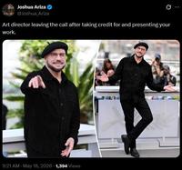 Joshua Ariza @Joshua_Ariza Art director leaving the call after taking credit for and presenting your work. 9:21 AM - May 18, 2026 1,394 Views