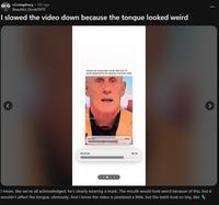 A Reddit post suggesting that Harward is a lizard person. The post highlights his teeth.