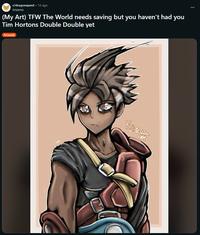 r/dragonquest . 1d ago krizeros (My Art) TFW The World needs saving but you haven't had you Tim Hortons Double Double yet Artwork Krze