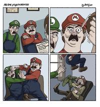 At the psychiatrist Patient: Mario Mario Hallucinations Delusions of grande - Animal abuse M by Boldjun