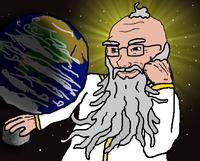 Godjak playing with earth