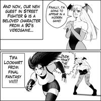 AND NOW, OUR NEW GUEST IN STREET FIGHTER 6 IS A BELOVED CHARACTER FROM A 90's VIDEOGAME... FINALLY, I'M GOING TO APPEAR IN A MODERN GAME! TIFA LOCKHART FROM FINAL FANTASY VII!!! ** == DUDE, WHAT THE K!!!