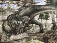 Tyrannosaurus rex va deinosuchus 
