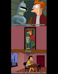 There's a window in the closet. Whoa... A Please don't tell anyone how I live.
