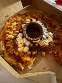 Marshmallow volcano pizza