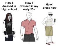 How I How I How I dressed in high school dressed in my dress now early 20s